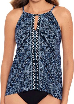 Miraclesuit Paillette Peephole Tankini Top In Blue