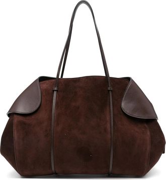 Neous Leather-trimmed Suede Shoulder Bag
