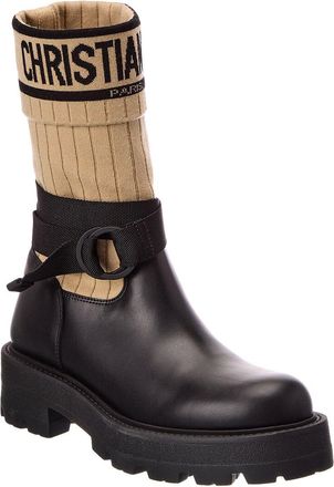 Dior D-Major Knit & Leather Boot