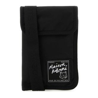 Maison Kitsuné Phone Accessories, male, Black, Size: ONE SIZE Nylon Phone Case
