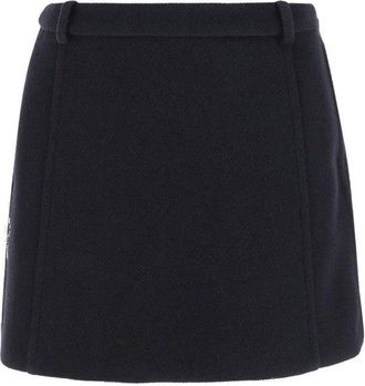 Jil Sander Structured Black Wool Skirt With Belt Loops