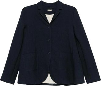 Apuntob Enkelrijige Blazer met Textuur - Dames - Blazers - Blauw - M - Jassen