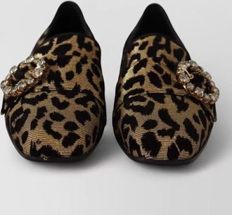 Dolce & Gabbana leopard-print crystal-embellished loafers