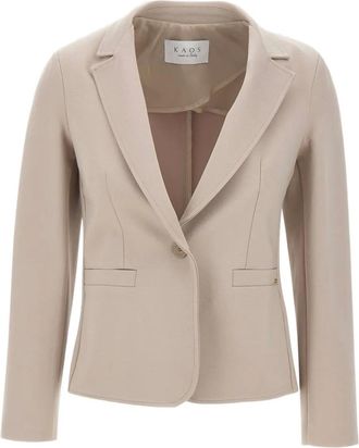 Kaos narrow-lapel single-button blazer - women - Elastane/Viscose/Polyamide - 46 - Neutrals