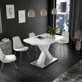 Vicco Mesa De Comedor Chinto, Blanco, 120 X 80 Cm Extensible