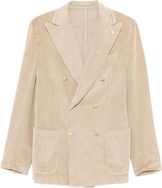 Luigi Bianchi Mantova Blazer doppiopetto a coste - Toni neutri