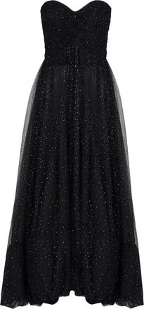 Giorgio Armani Abito senza spalline con paillettes - Nero