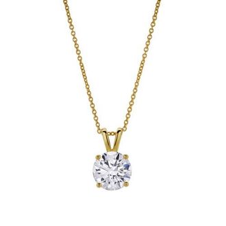 LuvMyJewelry Lucent 14K Gold Round Lab Grown Diamond Pendant - 2 Ct in 14K Yellow Gold at Nordstrom