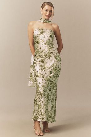 BHLDN Nesta Strapless Scarf Satin Slip Dress