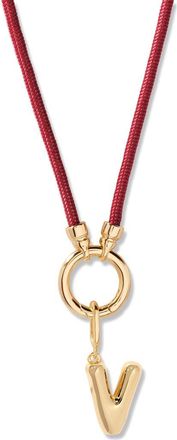 Brook & York Kai Initial Charm Necklace in Gold/Purple V at Nordstrom