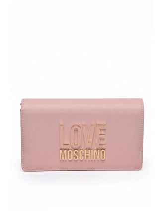 Love Moschino Pink Polyurethane Saffiano Crossbody Bag