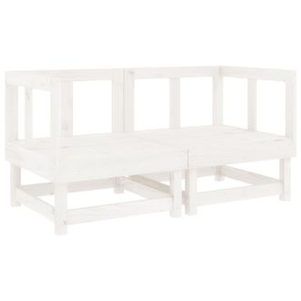 Berkfield Home Garden Corner Sofas 2 pcs White Solid Wood Pine