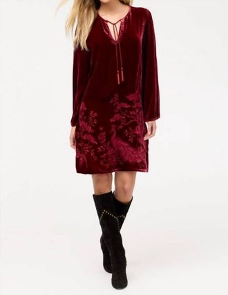Johnny Was Molly Kimono Sleeve Relaxed Dress In Cran-Ruby Red