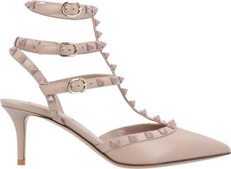Valentino Schoenen, Dames, Beige, 38 EU, Leer, Rockstud Leather Pump