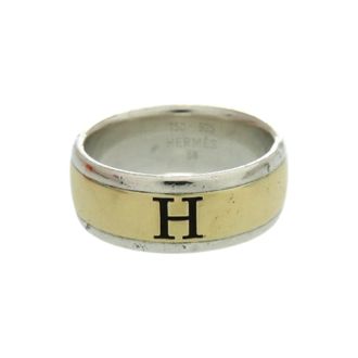 Herm&egrave;s Gold Silver Yellow Gold (18K) Silver 925 Band Ring (Pre-Owned)