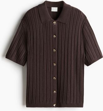 H&M Cardigan im H&auml;kellook - Brown