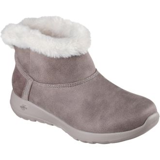 Skechers On-the-GO Joy Cozy Dream Polyester Dames Donker Taupe Winter Enkellaarzen