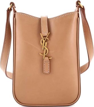 Saint Laurent Le 5 a 7 Vertical Shoulder Bag Leather Mini crossbody bag - Bruin