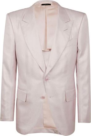 Tom Ford single-breasted blazer - men - Cotton/Silk/Polyester - 50 - Pink