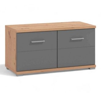 No Brand Mobile ingresso moderno rovere artigiano e grigio scuro in truciolare bilaminato dimensioni 86x40x456 cm arredamento casa elegante