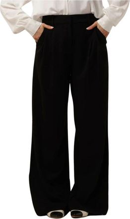 Moss Copenhagen Wijde broek voor vrouwen - Dames - Wijde Broeken - Zwart - XL - Polyester - Broeken