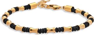 Eye Candy Los Angeles Mens Barrel Beaded Bracelet in Gold at Nordstrom Rack