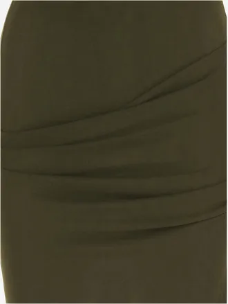 Jacquemus Womens Draped Mini Dress Dark Khaki Cotton