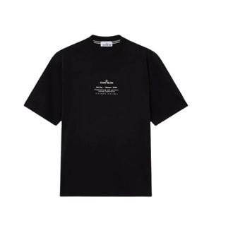 Stone Island T-Shirts, male, Black, Size: L Stone Island T-shirts and Polos Black