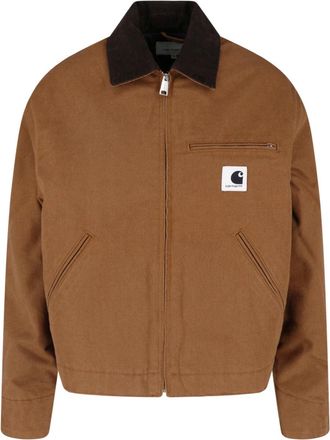 Carhartt Work in Progress Brown OG Detroit Cotton Zip-Up Jacket