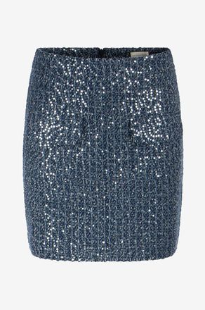 Seductive Schmaler Minirock aus Tweed mit Pailletten Paris