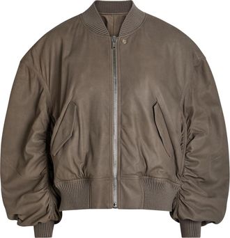 Rick Owens Secchia Flight Padded Leather Bomber Jacket - Light Brown - 38 (UK6 / XS)