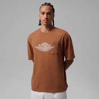 Nike Jordan Mens Jordan Flight Essentials Pocket T-Shirt in Brown | IO2084-281