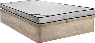 Vente-Unique Set 140x190cm Rete vano Naturale chiaro + Materasso schiuma e rivestimento bamb&ugrave; sp.15cm - KANANI di NATUREA