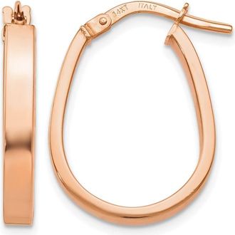Diamond2Deal 14K Rose Gold Polished U-Shape Hoop Earrings