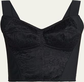 Dolce & Gabbana Lace Jacquard Crop Bustier Top