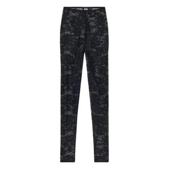 GCDS Bloemenkant Leggings - Dames - Leggings - Zwart - S - Broeken