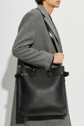 Valentino Garavani Leather Bag With Logo, Mens, Black