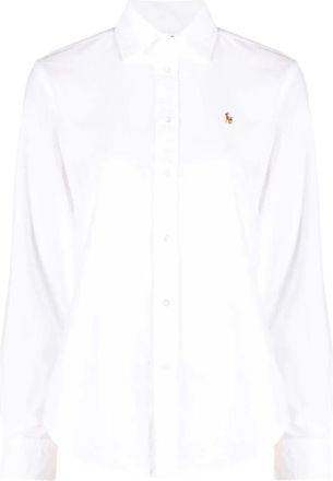Polo Ralph Lauren Witte Button Front Shirt - Dames - Overhemden - Wit - L - Overhemden