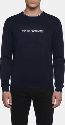 Emporio Armani Navy Blue Knit Long Sleeve Sweater