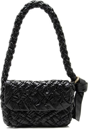 Bottega Veneta Black Intreccio Kalimero Citta Small Shoulder Bag (Authentic Pre-Loved)