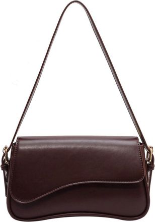 Generic Kexpery PU Leather Underarm Bag Buckle Flap Shoulder Bag Trendy Armpit Hobo Bag Women Satchel Tote Bag Commuting Bag (Coffee)