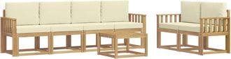 vidaXL Conjunto De Sof&aacute;s De Exterior 7 Uds. Blanco Y Crema Vidaxl