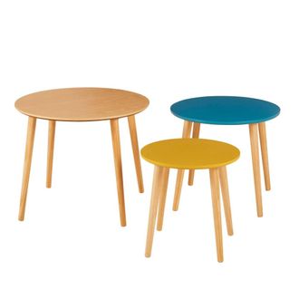 Maisons du monde Mesas de centro apilables vintage tricolores