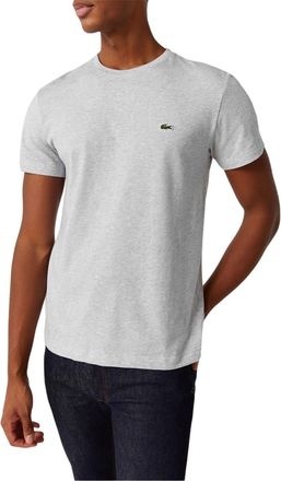 Lacoste Heren Logo Premium Katoenen T-Shirt (Lichtgrijs)