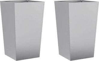 vidaXL Jardineras 2 uds acero inoxidable 45x45x75 cm Vidaxl