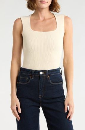Leith Square Neck Sweater Tank in Ivory at Nordstrom Rack, Size X-Small