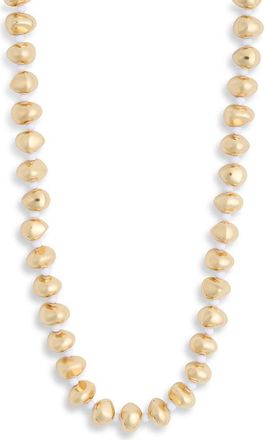 Nordstrom Rack Metallic Beaded Necklace in White- Gold at Nordstrom Rack