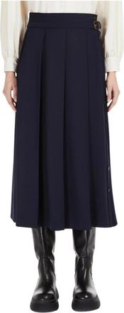 Max Mara Osiride Midi Rok - Dames - Midirokken - Blauw - M - Rokken