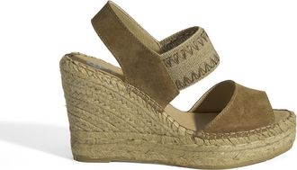 Desa Woman Slip-Ons - Suede Upper, Leather Lining, Wedge Heel, Elastic Fastening, Breathable | Beige - 36