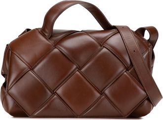 Bottega Veneta Pre-owned Womens Woven Crossbody Adjustable Strap - Brown Leather - One Size